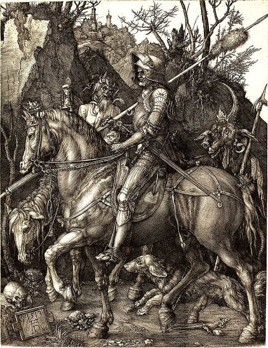 2015 - Pittura e scultura - Pagina 5 693px-albrecht_dc3bcrer_-_knight_death_and_the_devil